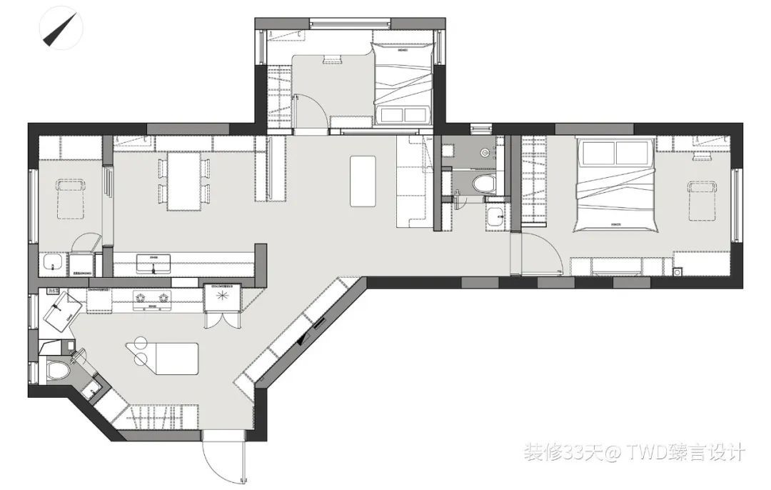 餐厨开窗洞餐桌嵌入餐边柜麻将胡了app卧室改餐厅(图5) 餐厨开窗洞餐桌嵌入餐边柜麻将胡了app卧室改餐厅(图5)